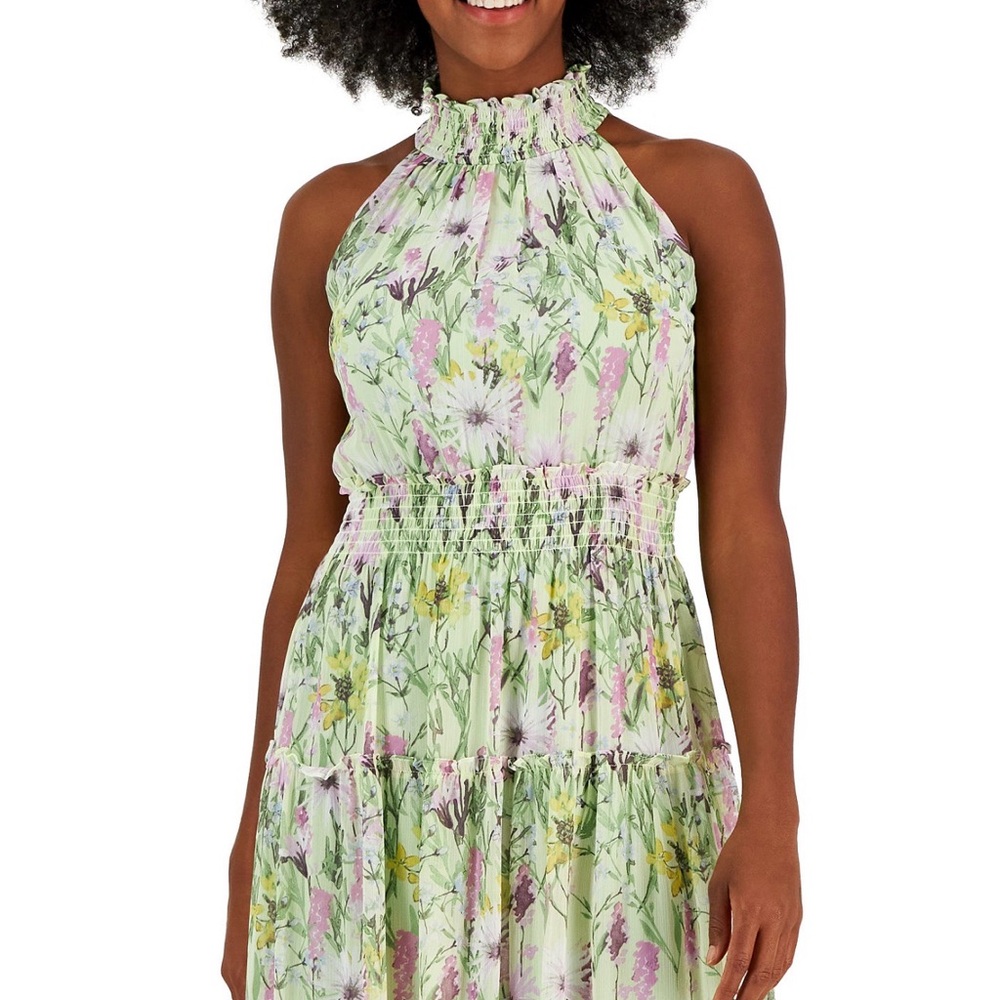 NWT Taylor Green Purple Floral Maxi Dress Wedding Guest Garden Size 8 - Picture 3 of 7
